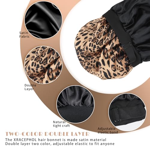 Silk Bonnet for Sleeping - Double Layer Adjustable Satin Cap