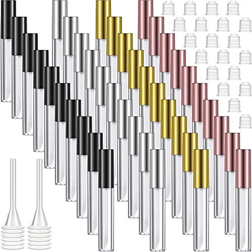 40 Clear Lip Gloss Tubes with Stoppers & Funnels - 10 ml