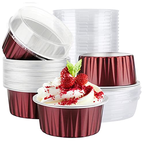 EUSOAR 30pcs 5oz Disposable Aluminum Ramekins with Lids