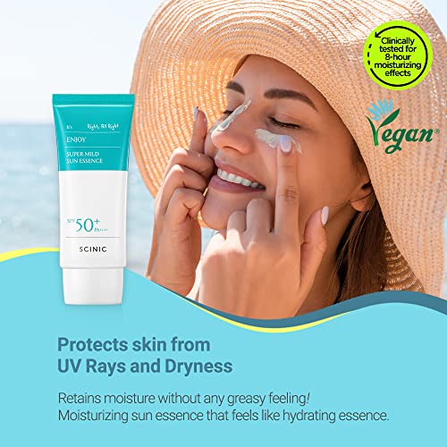 SCINIC Enjoy Super Mild Sun Essence Set SPF50+ | Hydrating, Lightweight, Non-Sticky, 50ml
