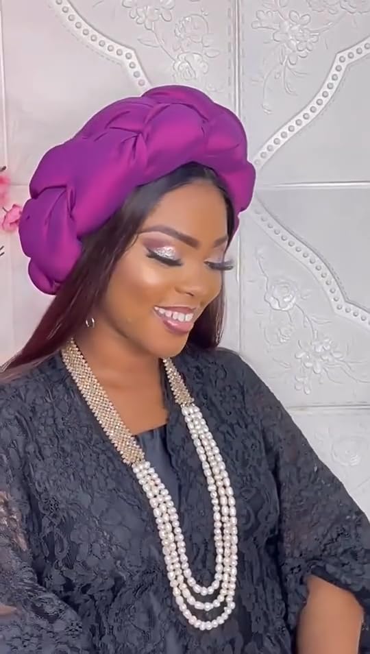 African Auto Gele Braid Turban Cap for Weddings and Formal Parties