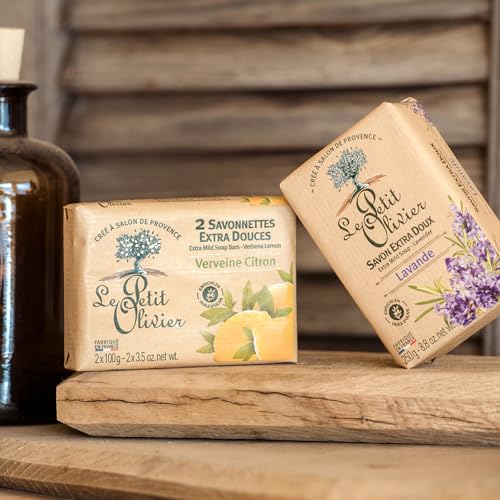 Le Petit Olivier Verbena Lemon Extra Mild Soap Bar, 2-Pack