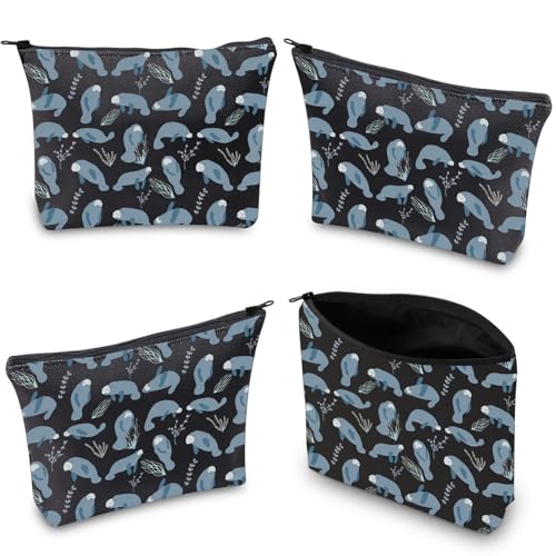 Manatee Cosmetic Makeup Bag - Waterproof Animal Print for Travel