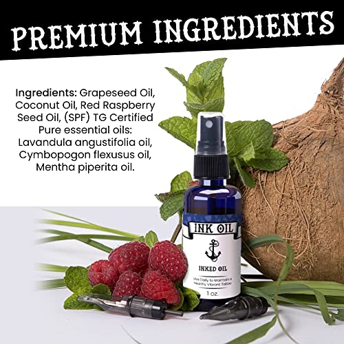Organic Tattoo Aftercare Oil for Healing & Vibrant Colors - Natural Essential Oil Blend
