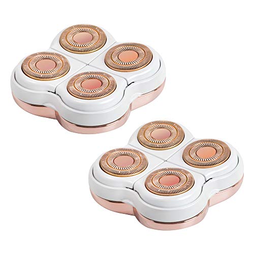 tuokiy Legs Hair Remover Replacement Head Compatible with Finishing Touch Flawless Electric Legs Shaver for Women,Rose Gold 2 Pack