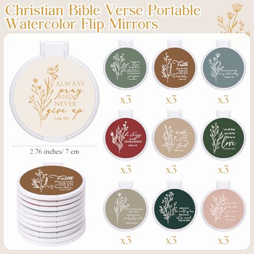 30 Pcs Christian Compact Mirrors for Women - Classic Bible Version, Portable & Inspirational Gift