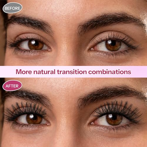 MQCsvw 30D+40D Lash Clusters Kit 640Pcs Natural Wispy False Eyelashes DIY 9-16mm with Bond, Remover & Tweezers