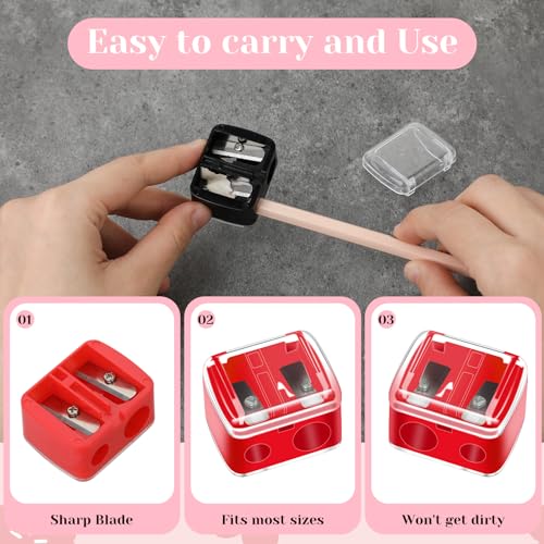 5-Pack Dual Hole Makeup Pencil Sharpeners - Compact & Colorful