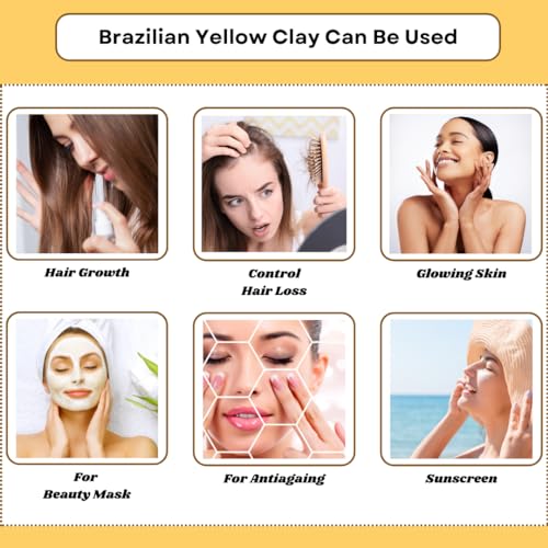 Natural Brazilian Yellow Clay Powder for Sensitive Skin - 100g