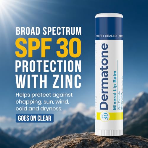 Dermatone Mineral Lip Balm SPF 30 | Moisturizing & Reef Safe | 3-Pack