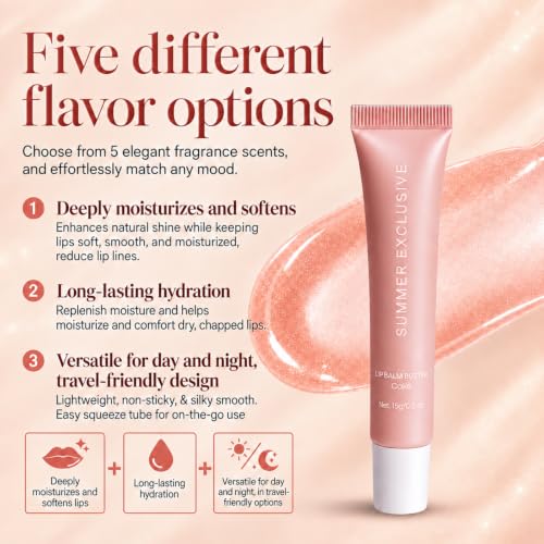KALLCSENY 4pcs Summer Tinted Lip Balm Butter & Conditioning Lip Mask Set