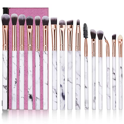 DUAIU 16-Piece Eyeshadow Brush Set with Pink Cosmetic Bag