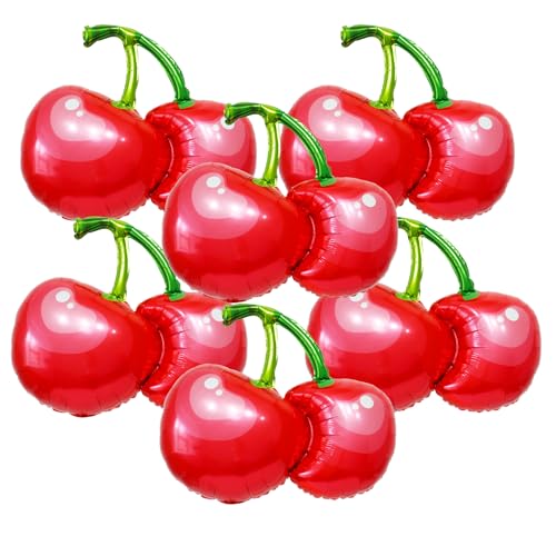6pcs Red Cherry Balloons - 30inch Summer Party Decorations
