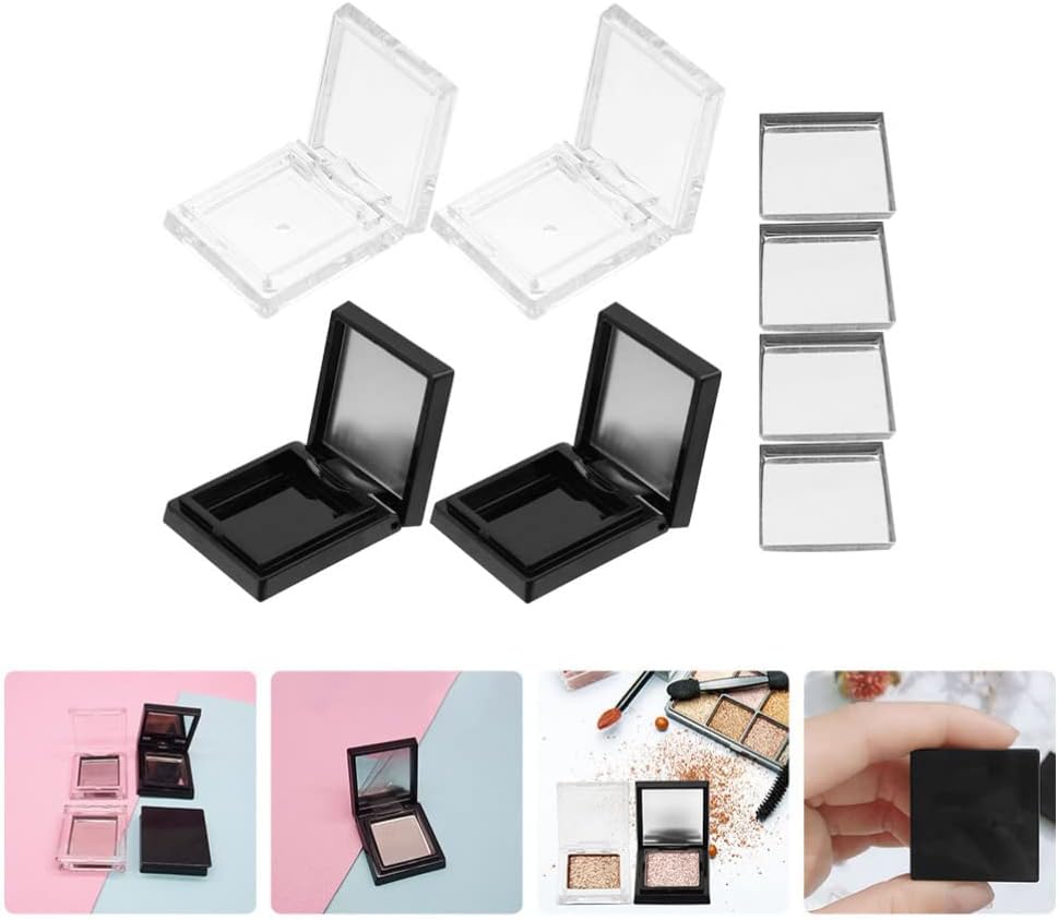 Empty Eyeshadow Storage Cases - 4Pcs Compact Makeup Palettes with Iron Plates | Portable Cosmetic Trays for Travel