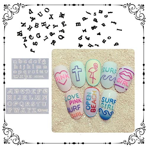 3D Silicone Nail Art Mold for Letters & Numbers - Reusable Decorative Nail Design Tool