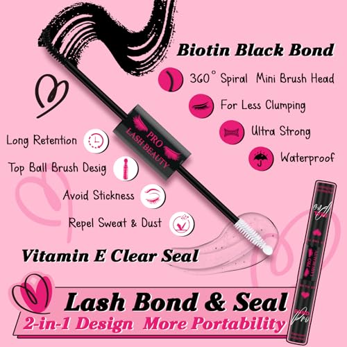 PRO LASHBEAUTY DIY Lash Extension Kit 30D+40D D Curl 280 Pcs with Bond Seal & Remover