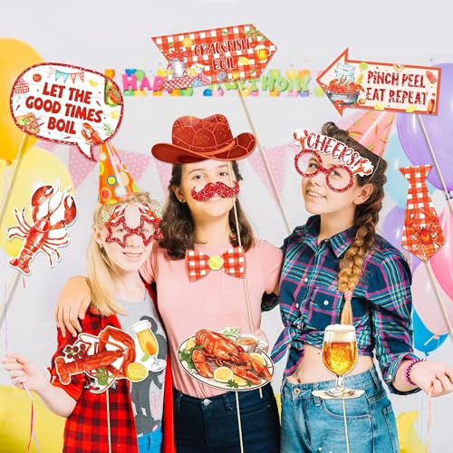 25Pcs Lobster Theme Photo Booth Props for Parties