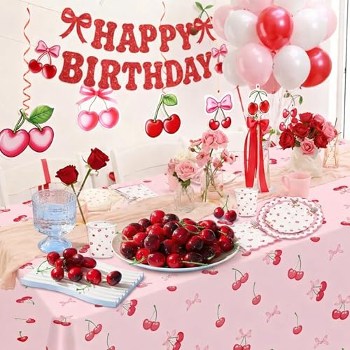 Skylety 80 Artificial Cherries - Realistic Red Decor for Parties & Photos