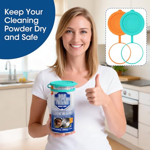 Hydream Silicone Powder Cleanser Lids - 2 Pack for Bar Keepers Friend, Comet, Ajax