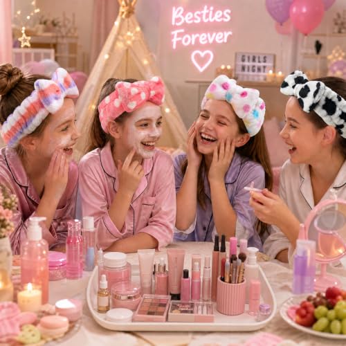 3 Otters Style1 8-Pack Spa Headbands - Soft Microfiber, Reusable Face & Makeup Headbands