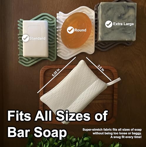 2-Pack Bar Soap Saver Pouch - Gentle & Deep Exfoliation Combo