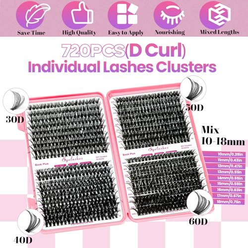Qiveaory DIY Lash Extension Kit A - 720pcs Individual Lashes & Tools