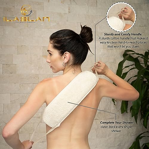 Natural Loofah Back Scrubber for Shower - Exfoliating 1 Count