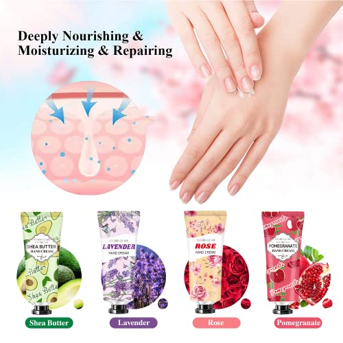 ANKOOY 1 Oz Hand Cream Gifts Set - 74 Natural Scented Travel Moisturizers for Dry Hands, Stocking Stuffers & Gifts for Women & Adults