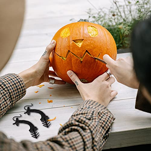 30Pcs Black Plastic Pumpkin Handle Accessories for DIY Decor