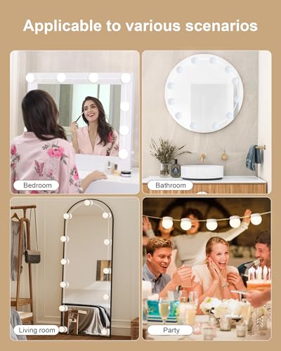 Yarnock 12 Bulbs LED Vanity Lights for Makeup - Adjustable Brightness & Color Temperature