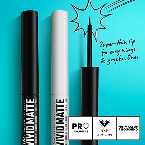 NYX Vivid Matte Liquid Liner Black 0.06oz - Smear-Resistant Precise Tip