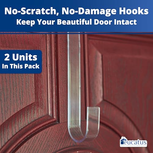 Clear Non-Scratch 12" Wreath Hangers - 2 Pack for Indoor & Outdoor Use
