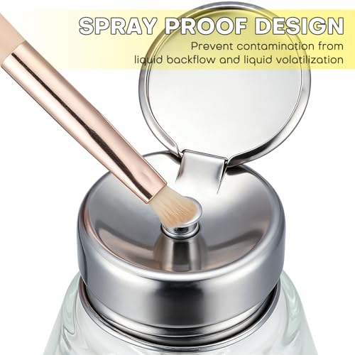Noverlife 2-Pack 6Oz Glass Acetone Pump Dispenser for Nail Polish Remover