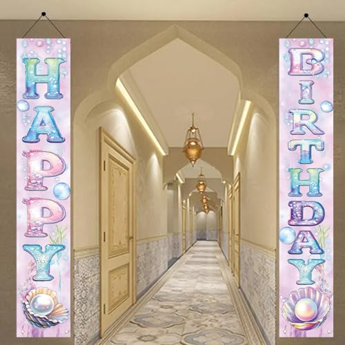 Mermaid Birthday Porch Banner Set - Under the Sea Party Decor