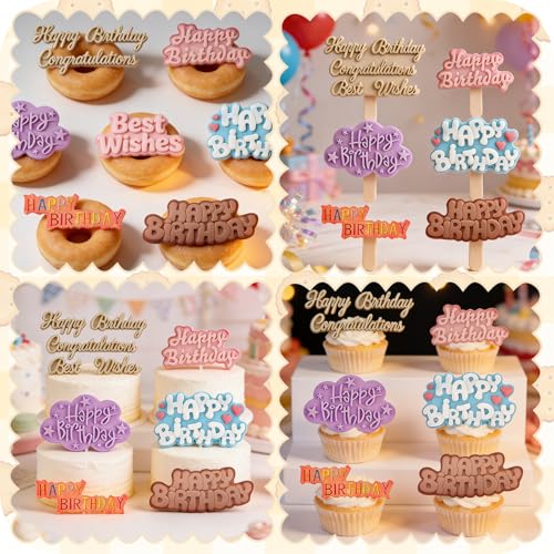 Happy Birthday Silicone Letter Molds - 6 Pack Food Grade