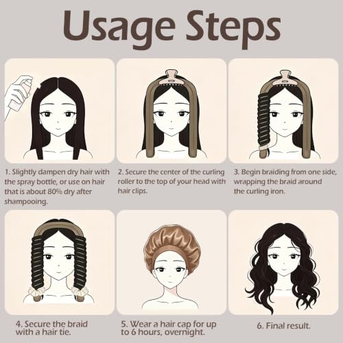 Hianjoo Heatless Curls Set - 11 PCS Overnight Curling Kit