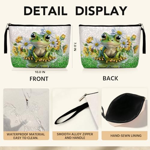 Cute Frog Makeup Bag - Multicolor Frog Gifts for Women Travel Cosmetic Bag