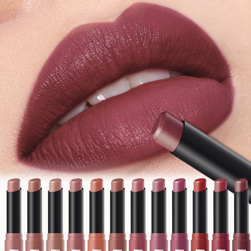 Matte Lipstick Set - 12 Pcs Easy Color Pen | Long-Lasting Moisturizing Formula