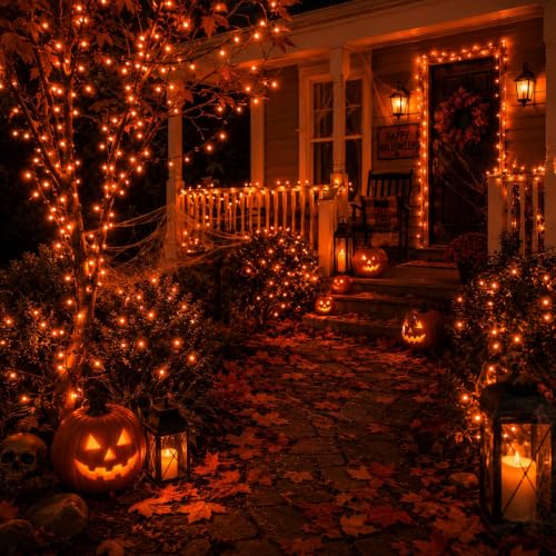 2 Pack Solar String Lights - 240 LED Copper Wire Fairy Lights for Halloween
