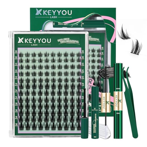 KEYYOU Flora F02 Lash Kit - Wispy Individual Clusters for Flawless Volume
