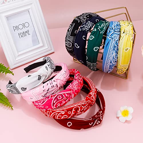 TOBATOBA Knotted Paisley Headbands - 10Pcs Color 3 Hair Bands