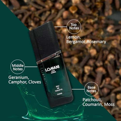 Lomani Eau De Toilette Spray for Men, 3.3 Fl Oz - Spicy Amber Fragrance