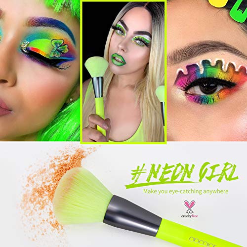 Docolor 10-Piece Makeup Brush Set - Premium Synthetic Neon Green Kit