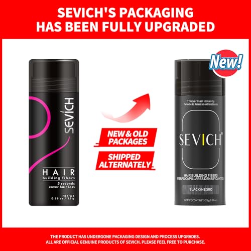 SEVICH Hair Building Fibers - Instant Thickening Keratin Powder, Light Brown