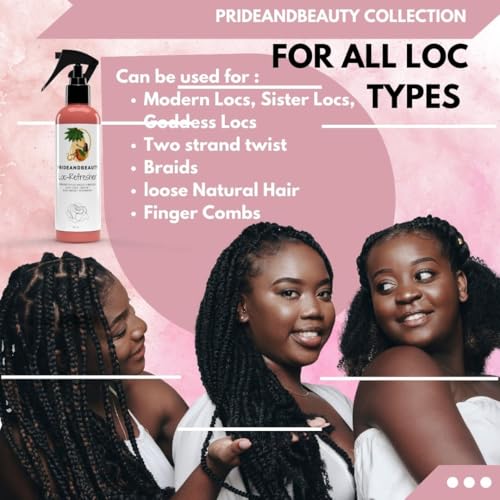 Rose Water & Peppermint Loc Spray - 4 oz Daily Moisturizer for Dreads & Protective Styles