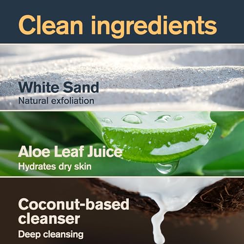 Every Man Jack Pacific Surf Exfoliating Body Wash 14 Fl Oz (Pack of 2) - Natural Grit Scrub, Glycerin & Aloe for All Skin Types