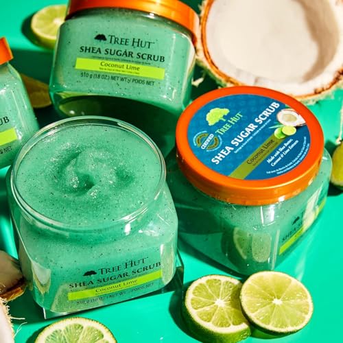 Tree Hut Coconut Lime Body Scrub - Exfoliating Sugar Scrub, 18 Oz