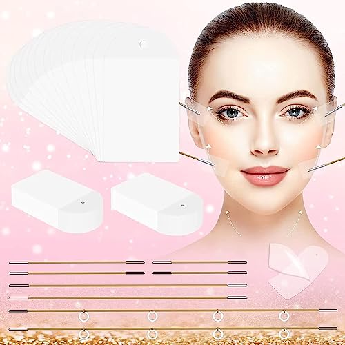 Invisible Face Lift Tape - 59 Pcs with 8 Adjustable Bands for Jawline & Neck Support