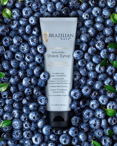 Brazilian Bare Exfoliating Shave Syrup with Blueberry Smooth Shave, Vitamin A & E
