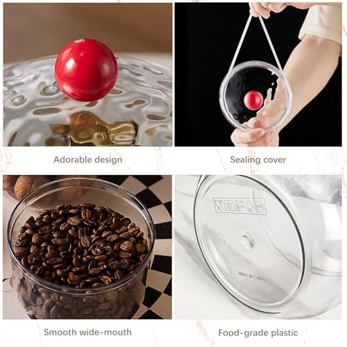 47oz Clear Plastic Candy Jar with Lid - Airtight Storage for Cookies & Coffee